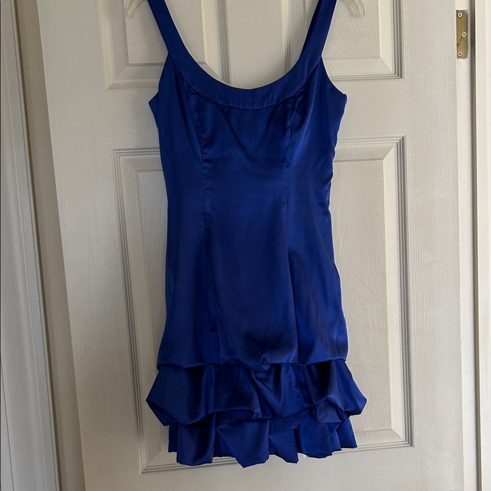 Elegant Blue Satin look Dress